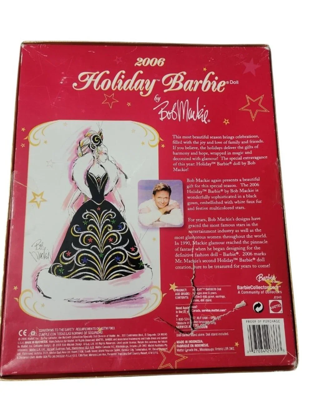 Barbie Doll Holiday 2006 By Bob Mackie Designer New in Original Box